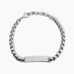 Bracelet Identite Acier Blanc Doryan - Gourmettes Homme | Histoire d&rsquo;Or
