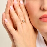 Bague Sunset Riviera Argent Dor&eacute; A L'Or 750/1000 Oxyde De Zirconium - Bagues avec pierre Femme | Histoire d&rsquo;Or