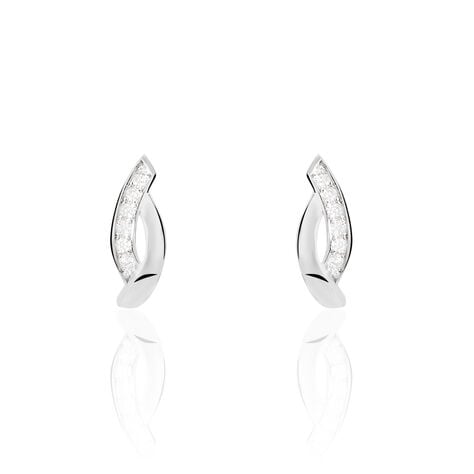 Boucles D'oreilles Pendantes Ange-line Argent Blanc Oxyde De Zirconium - Boucles d'oreilles fantaisie Femme | Histoire d’Or