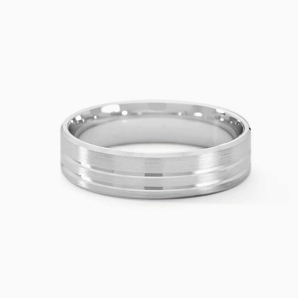 Alliance Cheryn Ruban Plat Argent Blanc - Alliances Famille | Histoire d&rsquo;Or