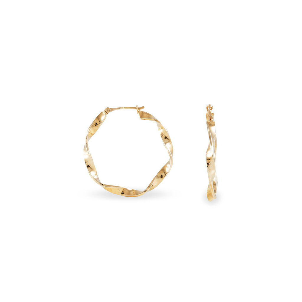 Créoles Lenna Torsadée Plaqué Or Jaune - Boucles d'oreilles créoles Femme | Histoire d’Or