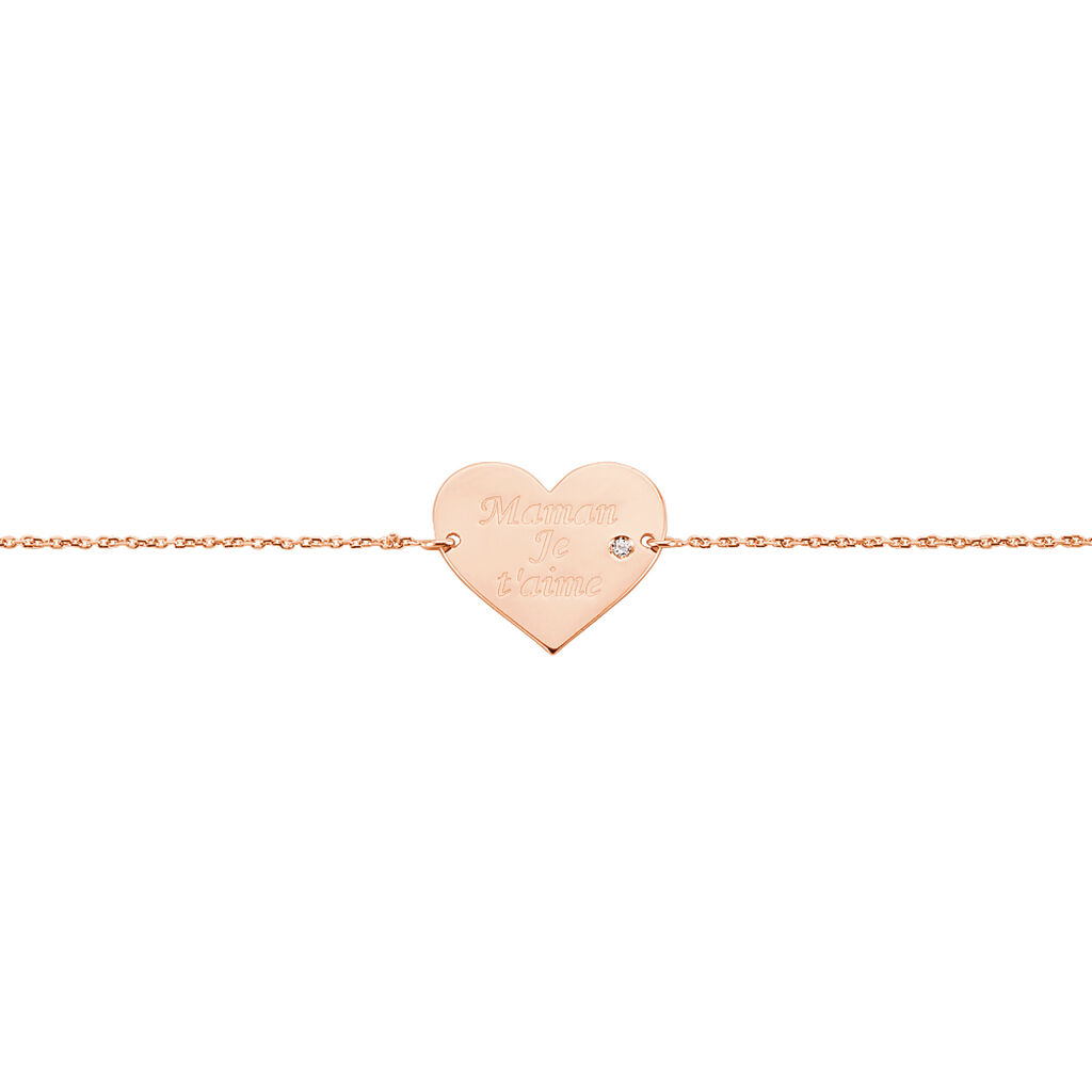 Bracelet Sofia Coeur Or Rose Oxyde De Zirconium - Bracelets Femme | Histoire d’Or
