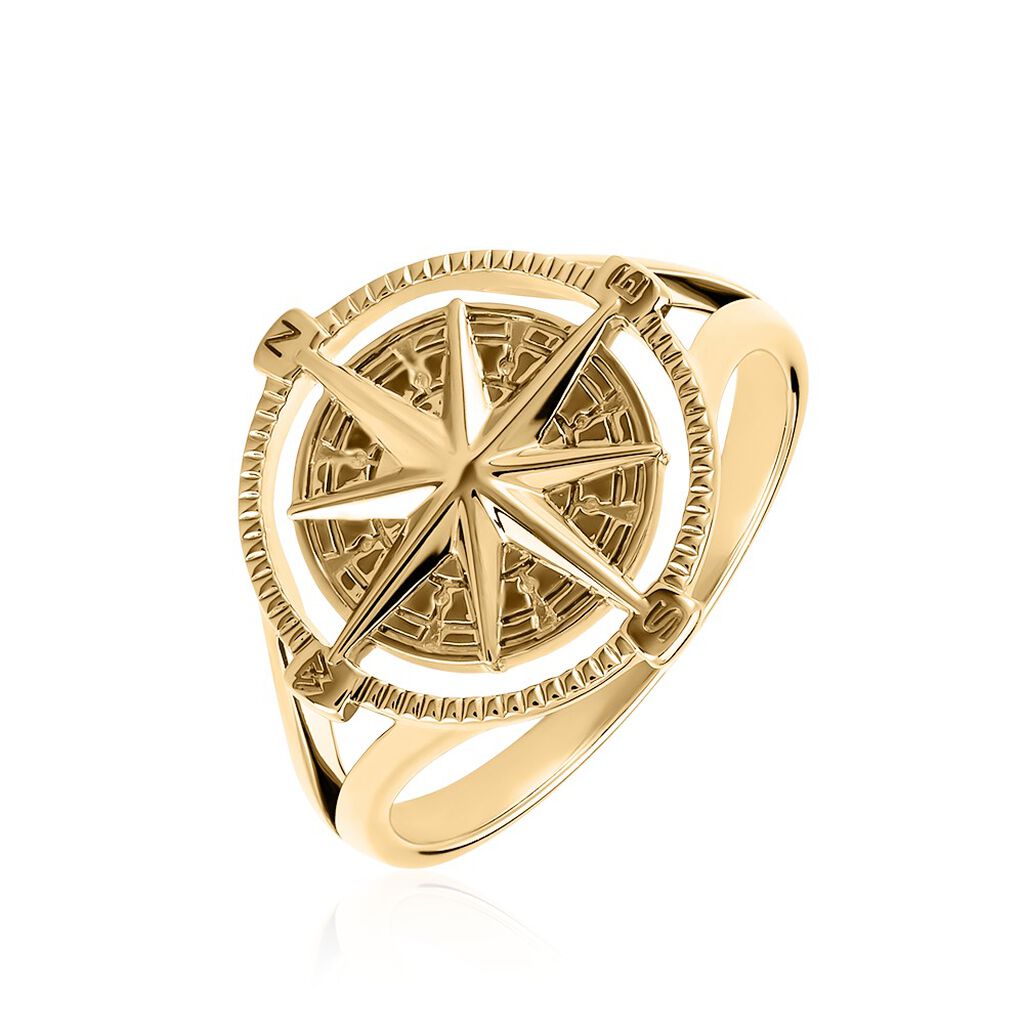 Chevalière Jet Plaqué Or Jaune