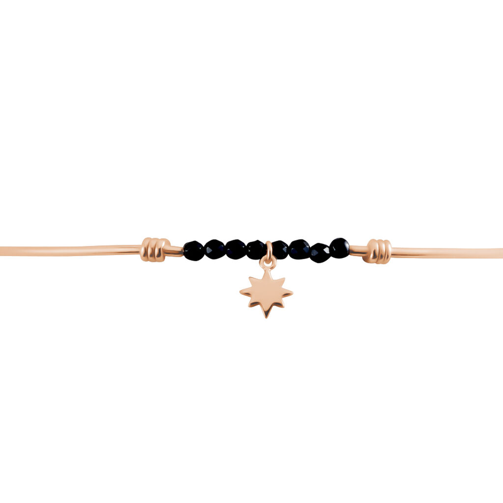 Bracelet Jonc Dalilah Argent Rose Agate - Bracelets cordon Femme | Histoire d&rsquo;Or