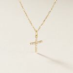 Pendentif Glacen Croix Or Jaune Oxyde De Zirconium - Pendentifs Communion Famille | Histoire d&rsquo;Or