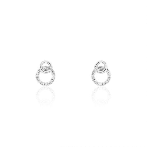Boucles D'oreilles Puces Mahaut Or Blanc Diamant - Clous d'oreilles Femme | Histoire d’Or