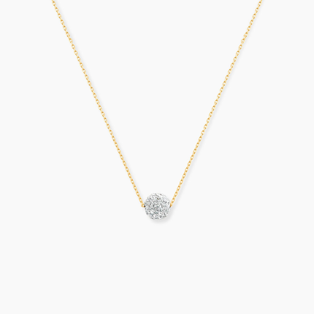 Collier Or Jaune Hepsibah Cristal - Colliers Femme | Histoire d&rsquo;Or