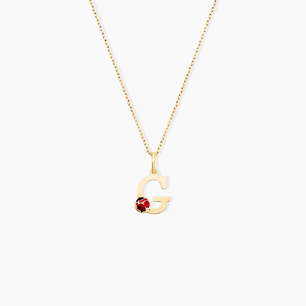 Pendentif Helidie Coccinelle Lettre Or Jaune - Pendentifs Enfant | Histoire d&rsquo;Or