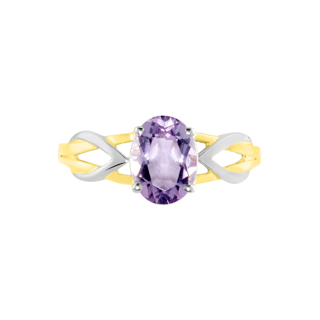 Bague Or Bicolore Bonnie Améthyste - Bagues solitaires Femme | Histoire d’Or