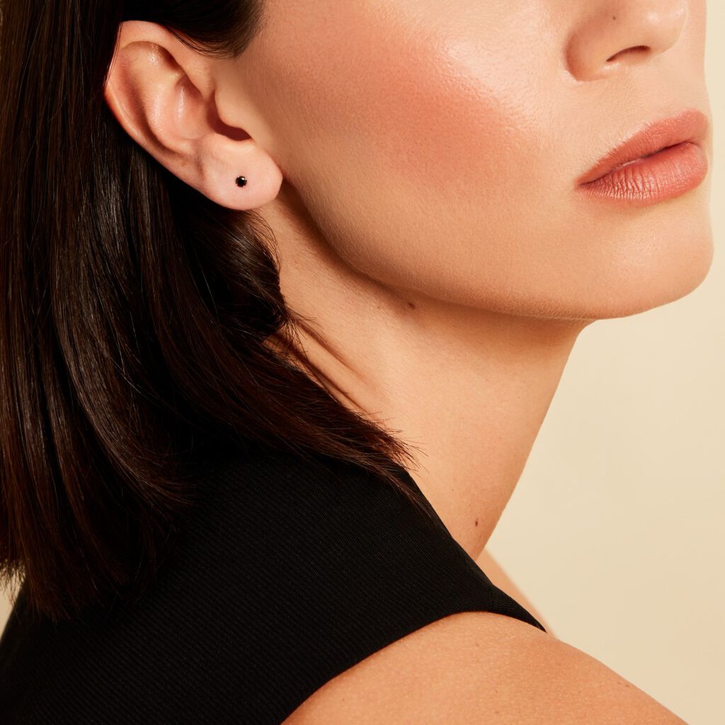 Boucles D'oreilles Puces Or Jaune Oxyde De Zirconium - Clous d'oreilles Femme | Histoire d’Or