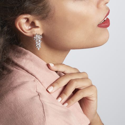 Boucles D'oreilles Pendantes Argent Blanc Viktorik Oxyde Zirconium - Boucles d'oreilles pendantes Femme | Histoire d’Or
