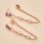 Boucles D'oreilles Pendantes Purple Mood Argent Rose Oxydes - Boucles d'oreilles fantaisie Femme | Histoire d&rsquo;Or