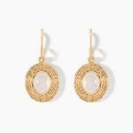 Boucles D'oreilles Pendantes Linna Plaqu&eacute; Or Jaune Pierre De Lune - Boucles d'oreilles fantaisie Femme | Histoire d&rsquo;Or