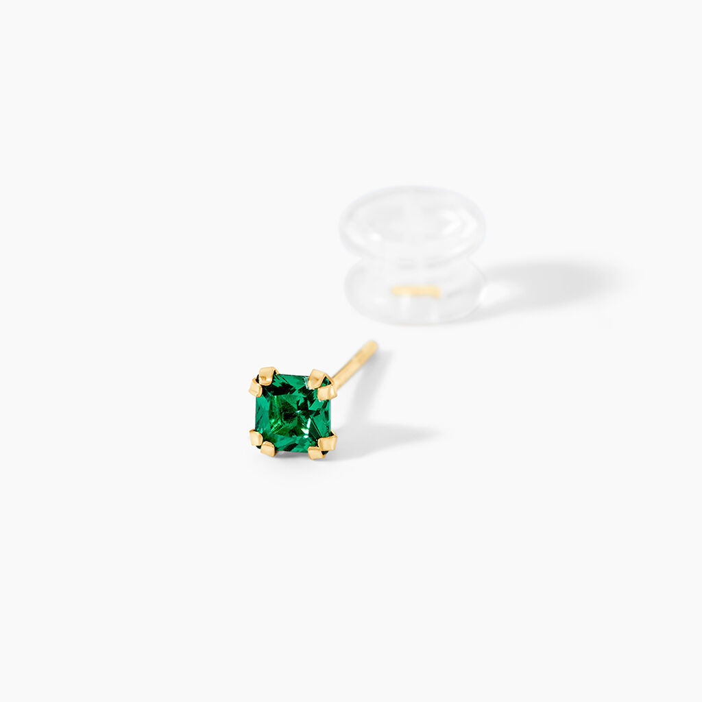 Boucles D'Oreilles Puces Doreen Or Jaune Oxyde De Zirconium - Clous d'oreilles Unisex | Histoire d&rsquo;Or