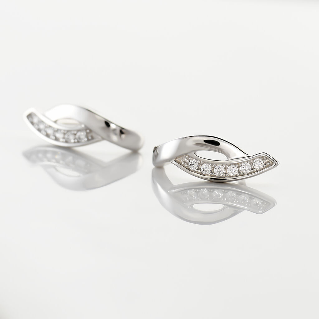 Boucles D'oreilles Pendantes Ange-line Argent Blanc Oxyde De Zirconium - Boucles d'oreilles fantaisie Femme | Histoire d’Or