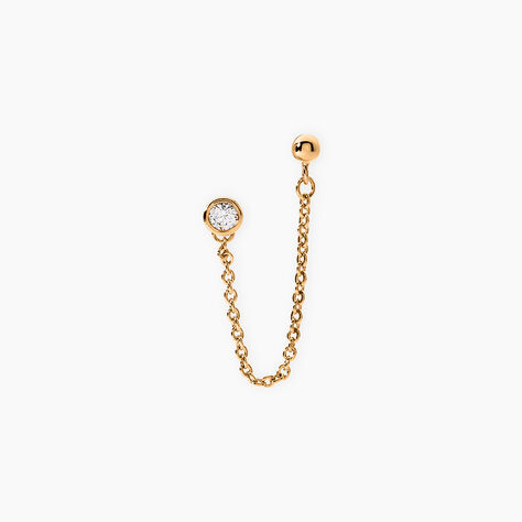 Bijoux D'oreille Unitaire Pendante Plaqu&eacute; Or Jaune Dofi Oxyde - Piercings d'oreilles Femme | Histoire d&rsquo;Or
