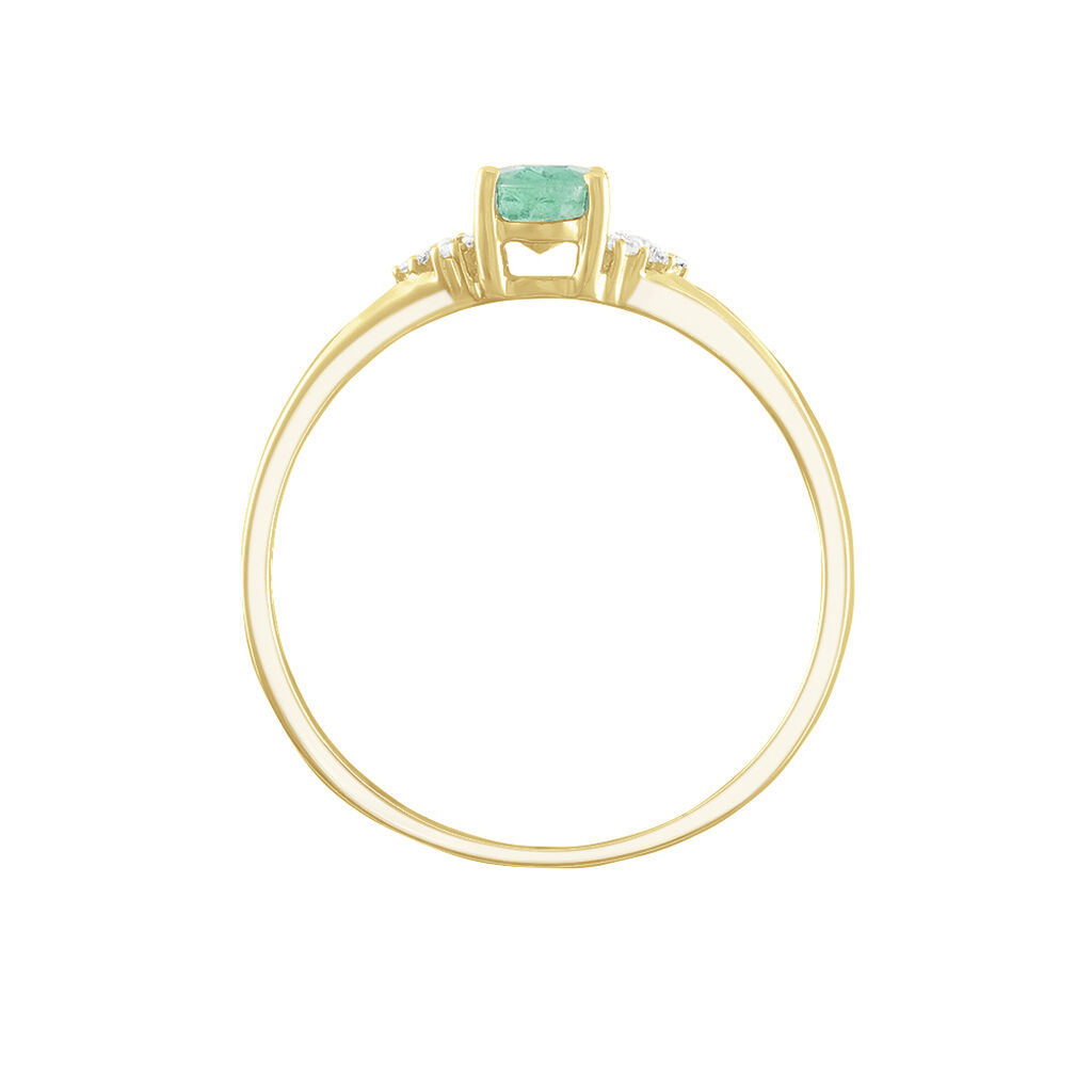 Bague Marie Or Jaune Emeraude Et Diamant - Bagues solitaires Femme | Histoire d&rsquo;Or