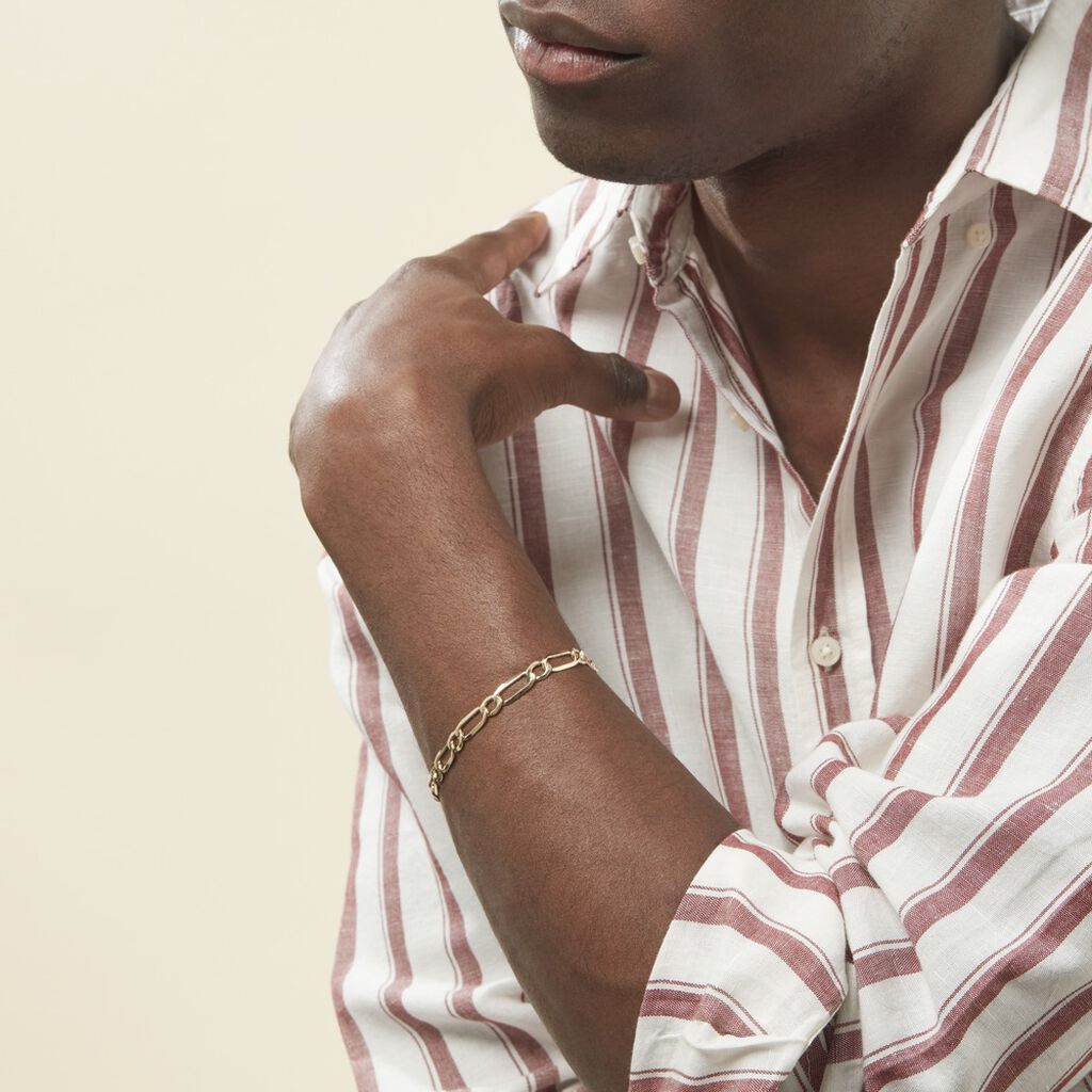 Bracelet Ophelio Maille Alternee 1/1 Or Jaune - Bracelets chaîne Homme | Histoire d’Or