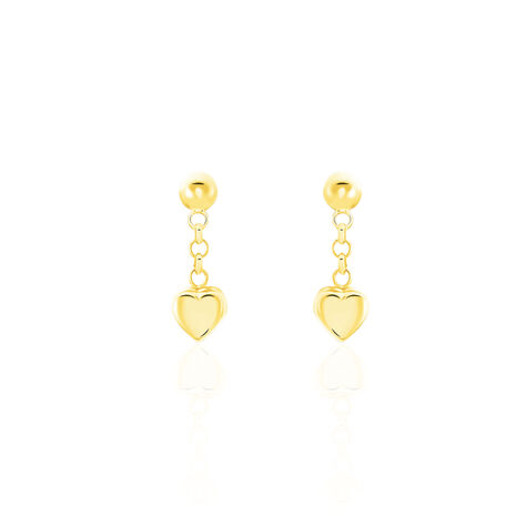 Boucles D'oreilles Pendantes Anne-maudae Pendantes Coeurs Or Jaune - Boucles d'oreilles pendantes Femme | Histoire d’Or