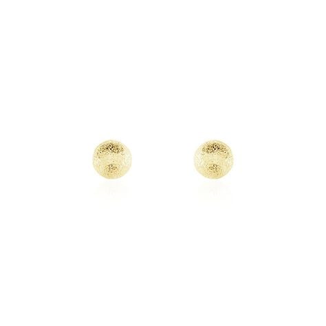 Boucles D'oreilles Puces Fidelia Boule Sablee Or Jaune - Clous d'oreilles Femme | Histoire d’Or