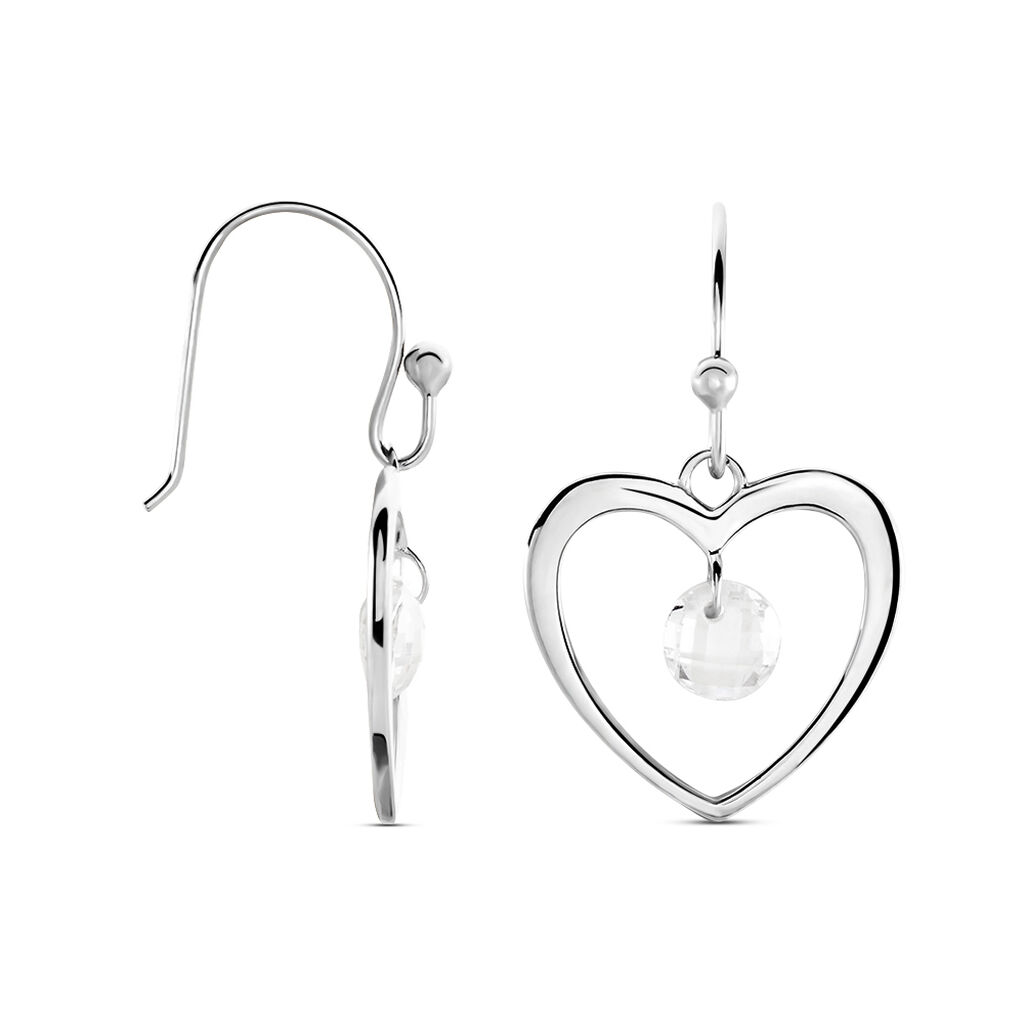 Boucles D'oreilles Pendantes Argent Blanc Armo Oxydes De Zirconium - Boucles d'oreilles fantaisie Femme | Histoire d’Or