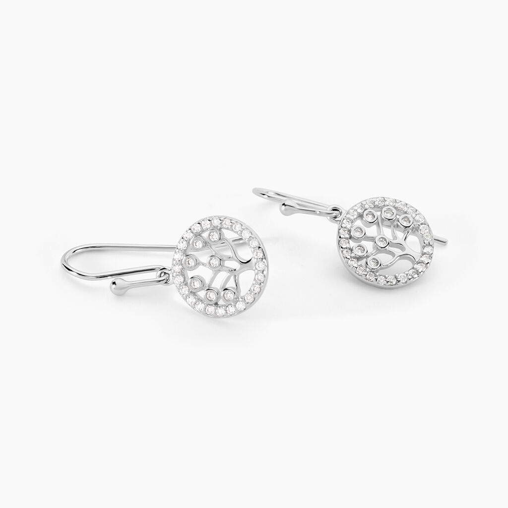 Boucles D'oreilles Pendantes Chimere Argent Blanc Oxyde De Zirconium - Boucles d'oreilles fantaisie Femme | Histoire d&rsquo;Or
