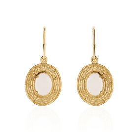 Boucles D'oreilles Pendantes Linna Plaqué Or Jaune Pierre De Lune - Boucles d'oreilles fantaisie Femme | Histoire d’Or