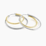 Cr&eacute;oles Adisson Acier Bicolore - Boucles d'oreilles cr&eacute;oles Femme | Histoire d&rsquo;Or