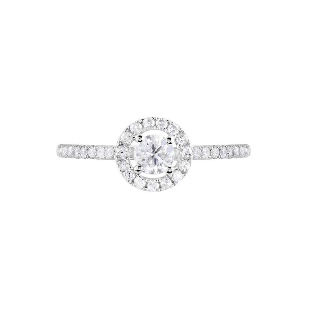 Bague Or Blanc Cadence Diamants - Bagues solitaires Femme | Histoire d’Or