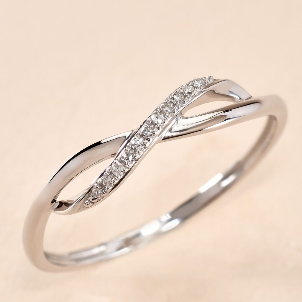 Bague Smina Or Blanc Diamant - Bagues avec pierre Femme | Histoire d&rsquo;Or
