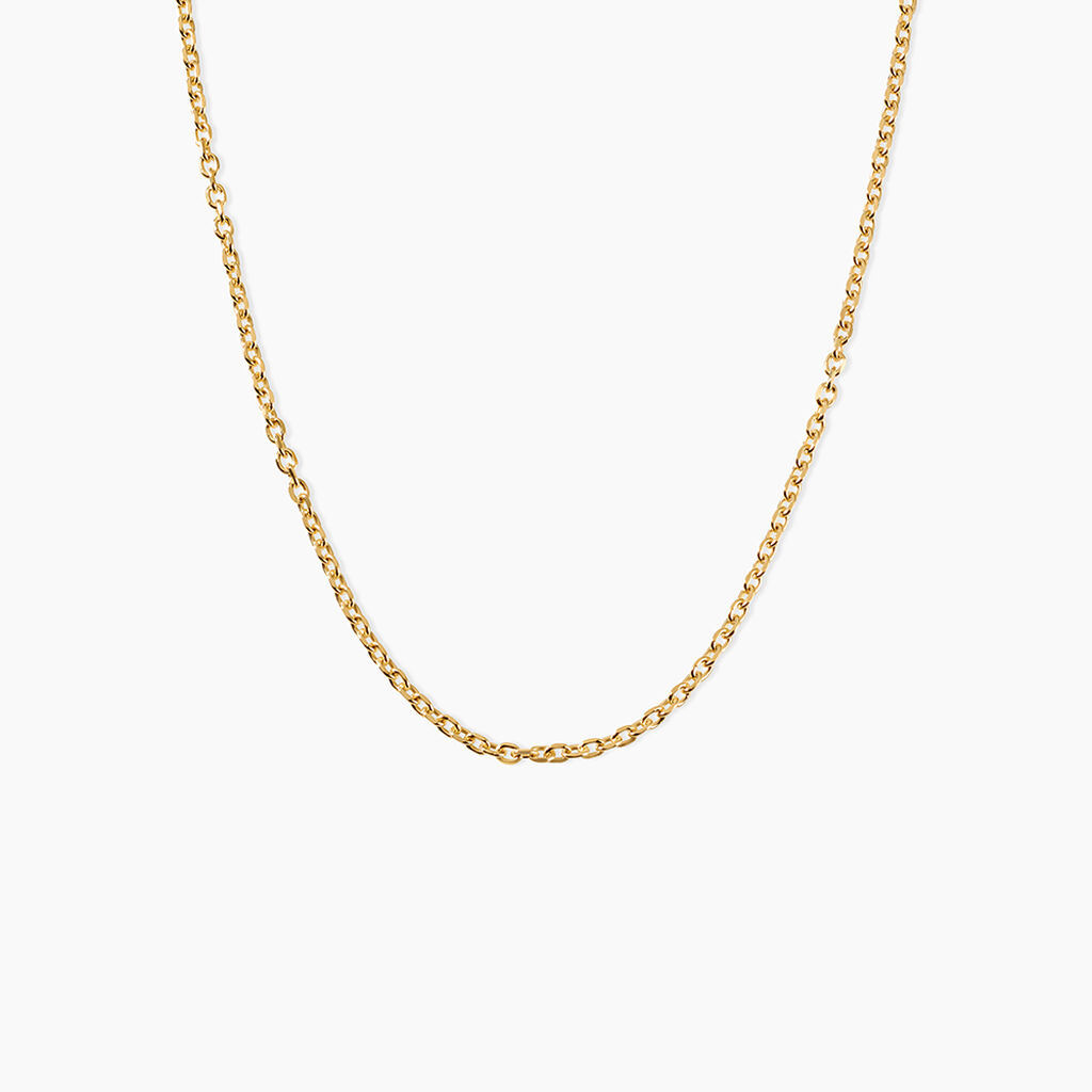 Chaine Igoa Maille Forcat Diamantee Argent Dor&eacute; A L'Or 750/1000 - Chaines Unisex | Histoire d&rsquo;Or