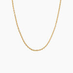 Chaine Igoa Maille Forcat Diamantee Argent Dor&eacute; A L'Or 750/1000 - Chaines Unisex | Histoire d&rsquo;Or