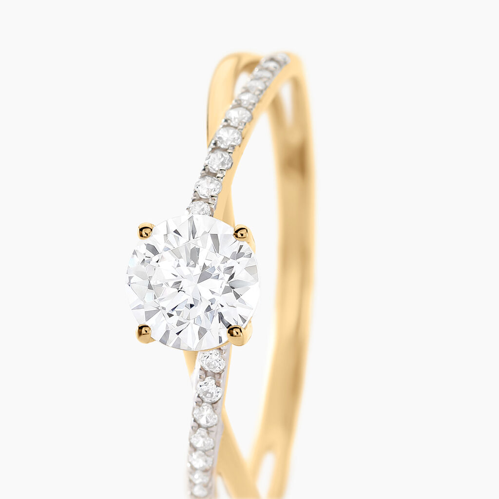 Bague Dana Or Jaune Oxyde De Zirconium - Bagues solitaires Femme | Histoire d’Or