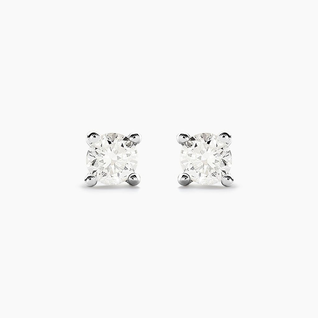 Boucles D'oreilles Puces Aphrodite Or Blanc Diamant
