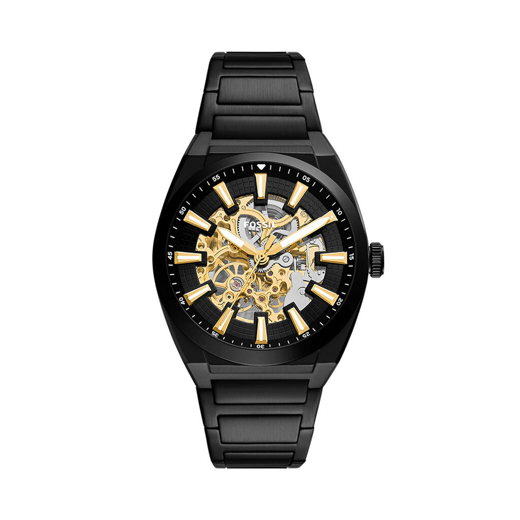 Montre Fossil Everett Automatic Bicolore Dor&eacute; / Noir - F&ecirc;te des p&egrave;res Homme | Histoire d&rsquo;Or