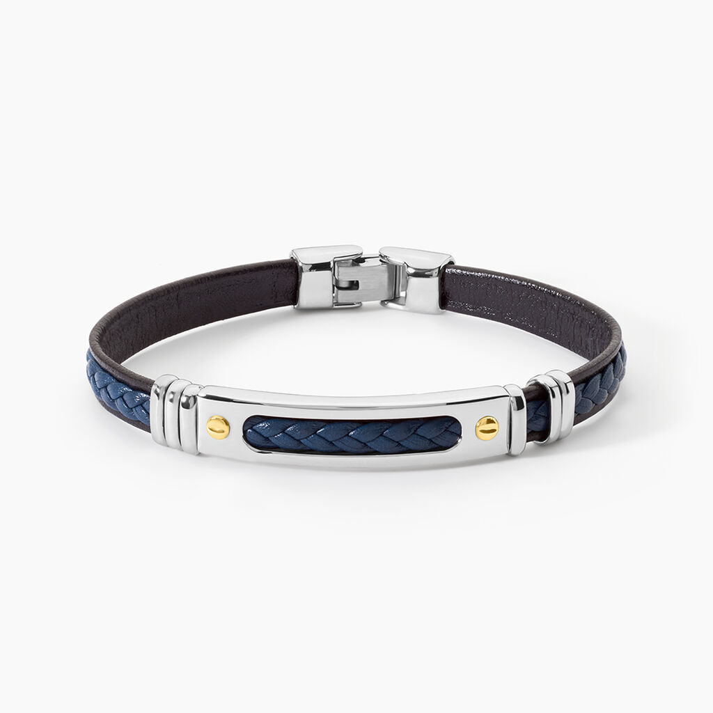 Bracelet Jourdan Cuir Bleu - Bracelets Homme | Histoire d&rsquo;Or