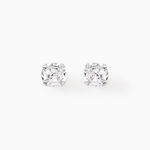 Boucles D'oreilles Puces Laena Argent Blanc Oxyde De Zirconium - Boucles d'oreilles fantaisie Femme | Histoire d&rsquo;Or