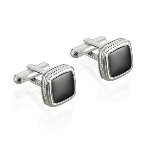 Boutons De Manchette Acier Bicolore Leucetios - Boutons de manchette Homme | Histoire d&rsquo;Or