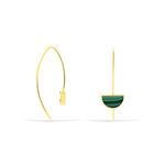 Boucles D'oreilles Pendantes Florica Or Jaune Malachite - Boucles d'oreilles pendantes Femme | Histoire d&rsquo;Or