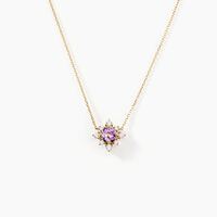 Collier Astrithr Or Jaune Améthyste Oxyde De Zirconium