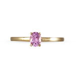 Bague Lily Or Rose Saphir - Bagues solitaires Femme | Histoire d&rsquo;Or