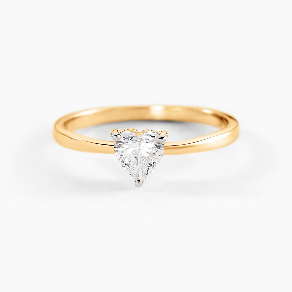 Bague Solitaire Or Jaune Idelle Oxyde De Zirconium - Bagues solitaires Femme | Histoire d&rsquo;Or