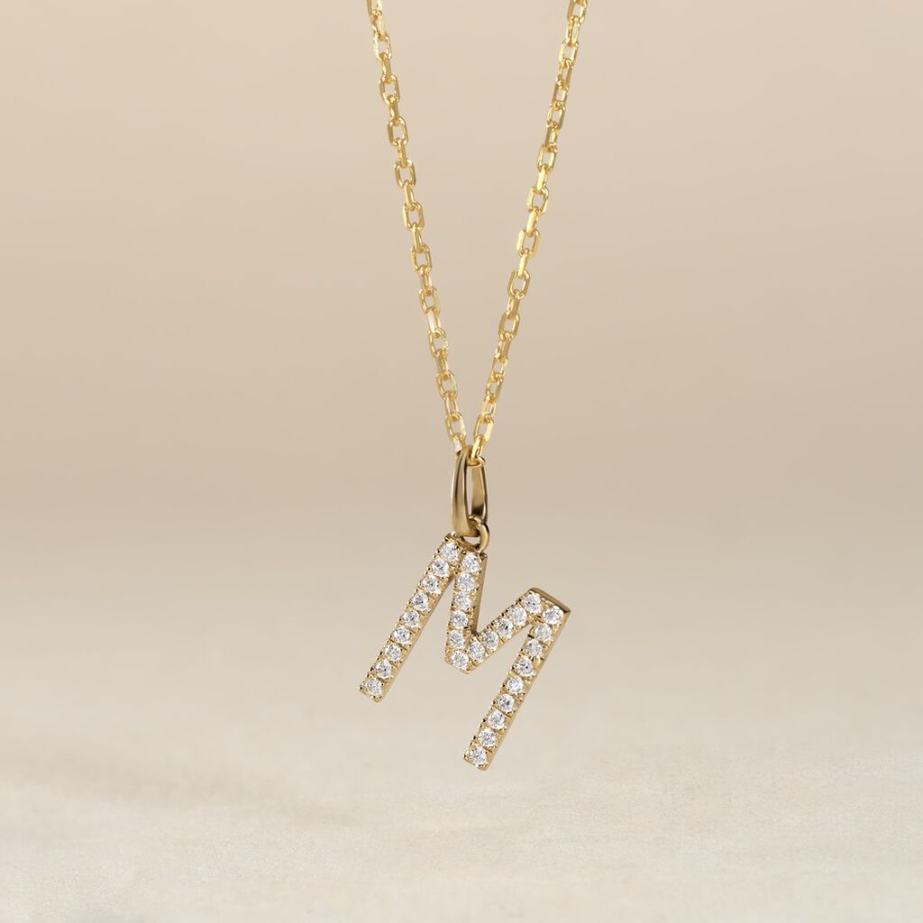 Pendentif Klementine Or Jaune Oxyde De Zirconium - Pendentifs Famille | Histoire d’Or