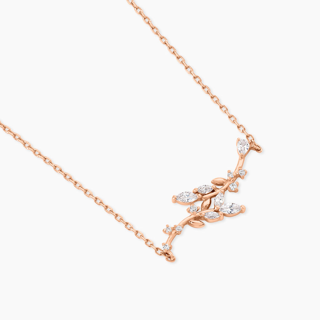 Collier Wendy Argent Rose Oxyde De Zirconium - Colliers fantaisie Femme | Histoire d&rsquo;Or