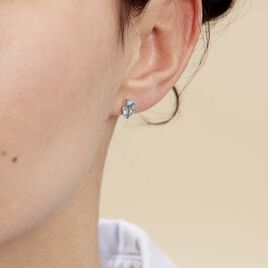 Boucles D'oreilles Puces Prudencia Or Blanc Topaze - Clous d'oreilles Femme | Histoire d’Or