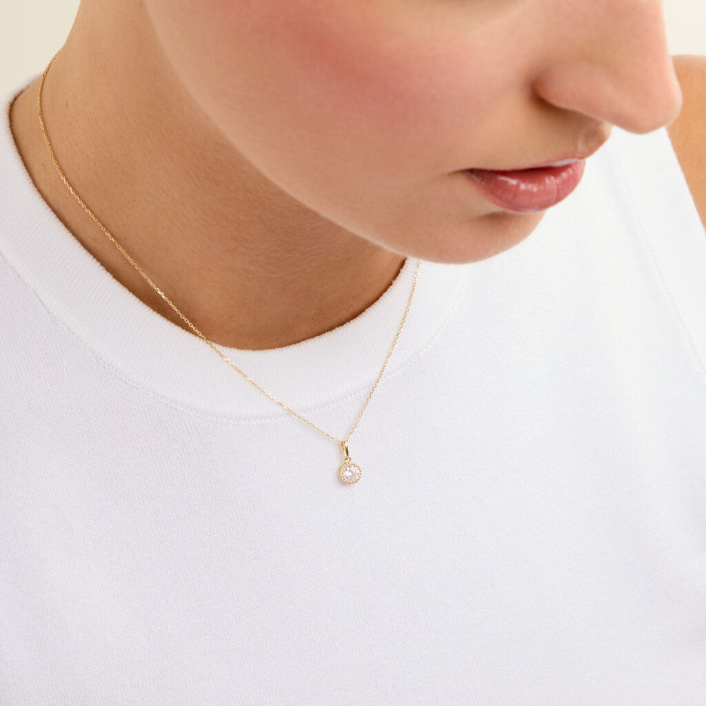 Collier Desdemona Or Jaune Oxyde De Zirconium - Bijoux avec pierres Femme | Histoire d&rsquo;Or