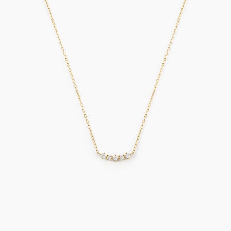 Collier Matleena Or Jaune Diamant Synth&eacute;tique - Colliers Femme | Histoire d&rsquo;Or