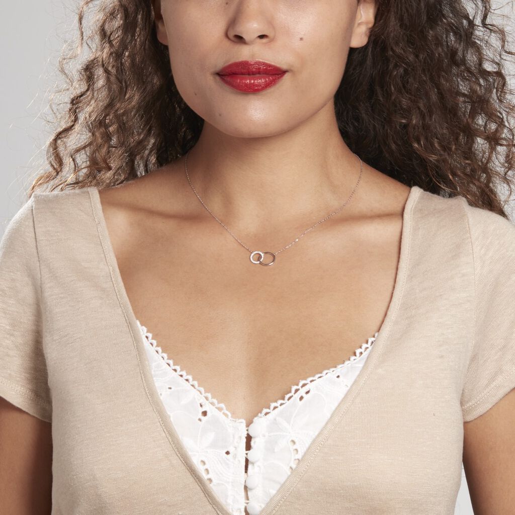 Collier Or Blanc Nesrine Oxydes - Colliers Femme | Histoire d’Or