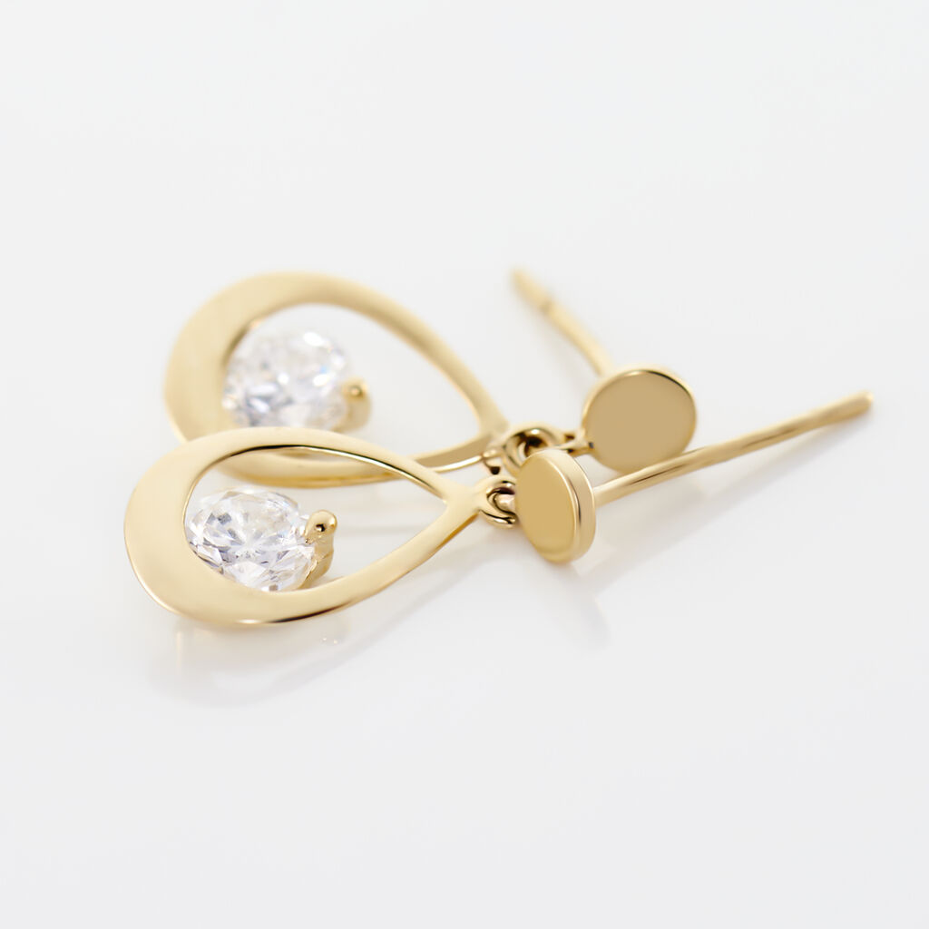 Boucles D'oreilles Pendantes Phaenna Or Jaune Oxyde De Zirconium - Boucles d'oreilles pendantes Femme | Histoire d’Or