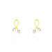 Boucles D'oreilles Puces Alvina Ruban Or Jaune Oxyde De Zirconium - Clous d'oreilles Femme | Histoire d’Or